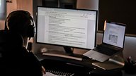 Modern workspace with computers 